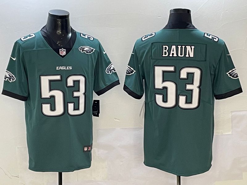 Men Philadelphia Eagles 53 Baun Green Second generation 2025 Nike Limited NFL Jersey style 5